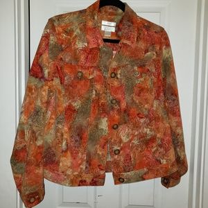 Christopher Banks Fall Leaves Stretch Jacket‎ Size M